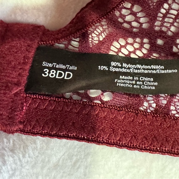 Rene Rofe Deep Red Lace Bra - Picture 3 of 5